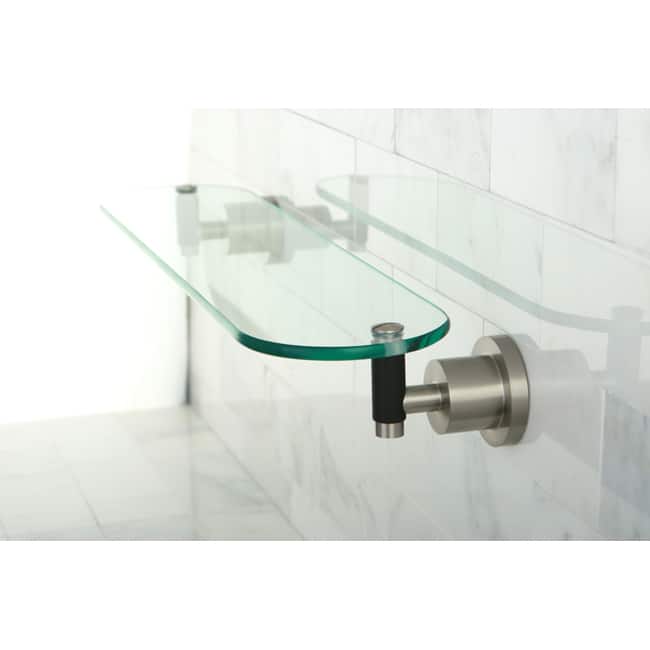 Satin Nickel Bathroom Glass Shelf