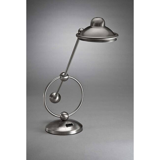 Aztec Lighting Contemporary One-Light Brushed-Nickel Downlight Desk Lamp