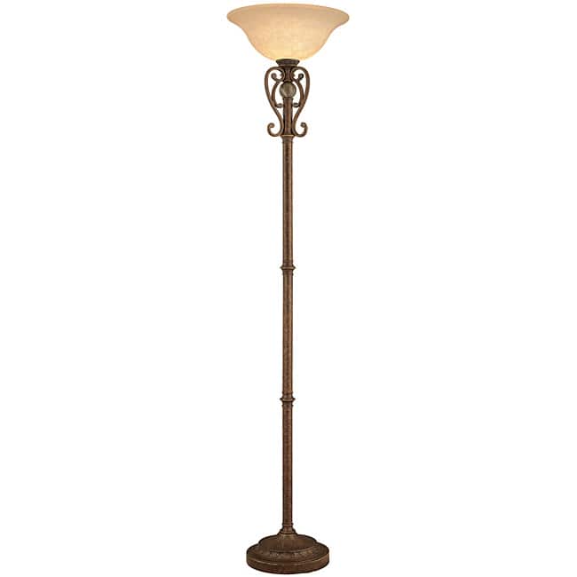 Aztec Lighting Traditional 1-light Golden Bronze Torchiere