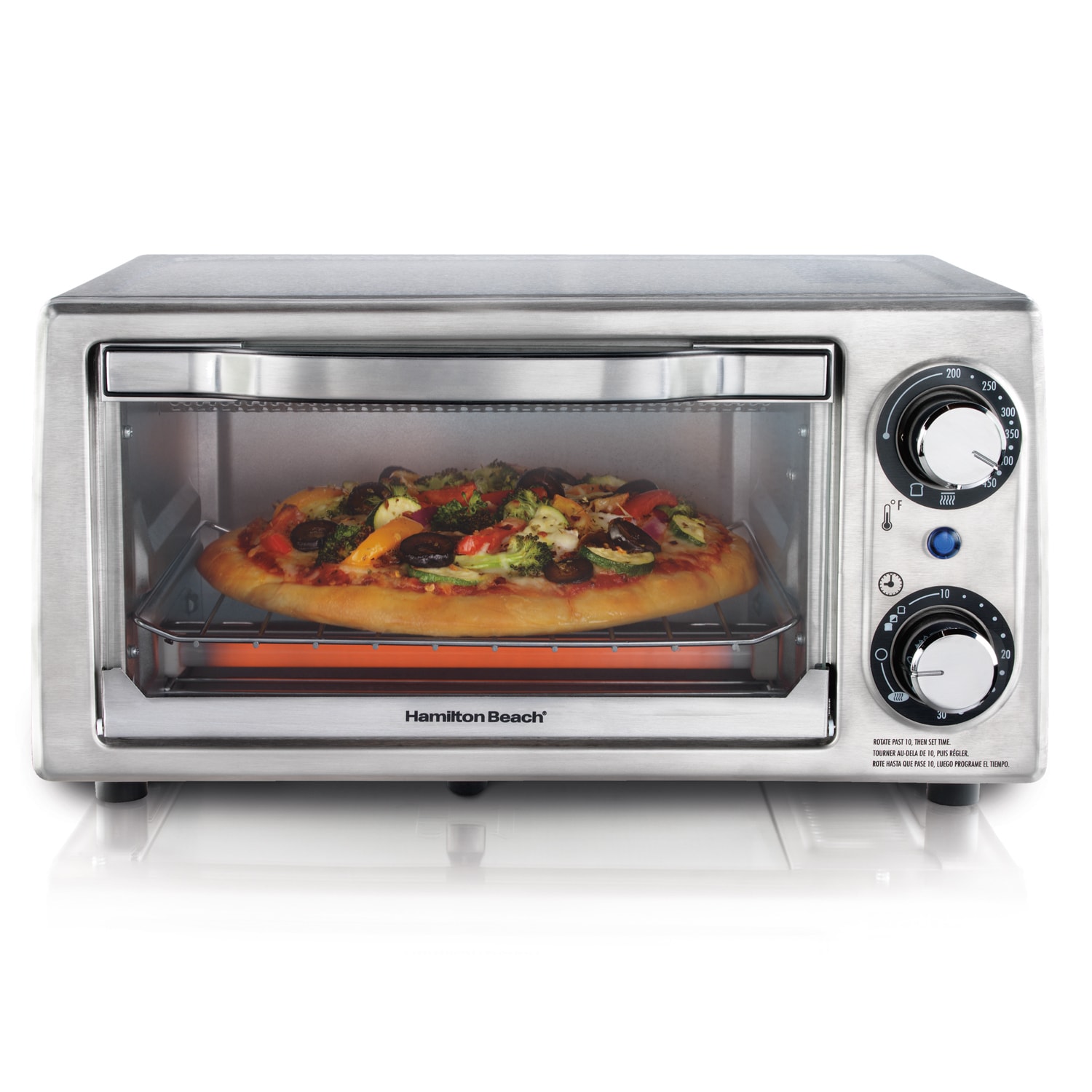 Hamilton Beach - 4-Slice Toaster Oven - Stainless Steel