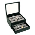 Caddy Bay Collection Classic Dual Layer 36-Watch Leatherette Watch Case