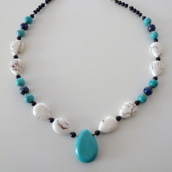 Shop Every Morning Design Turquoise, Magnesite and Lapis Teardrop ...