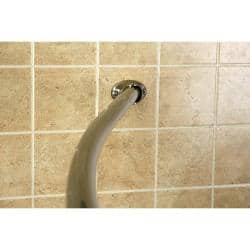 Kingston Brass Brushed Nickel Hotel Space Plus Curved Shower Rod - Grey