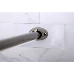 Kingston Brass Brushed Nickel Hotel Space Plus Curved Shower Rod - Grey