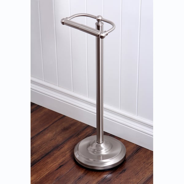 Pedestal Satin Nickel Standing Toilet Paper Holder   14084631