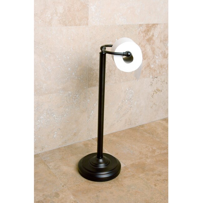 Shop Pedestal Oil Rubbed Bronze Standing Toilet Paper Holder Overstock 6493715