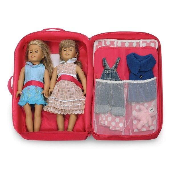 double doll travel case with bunk bed