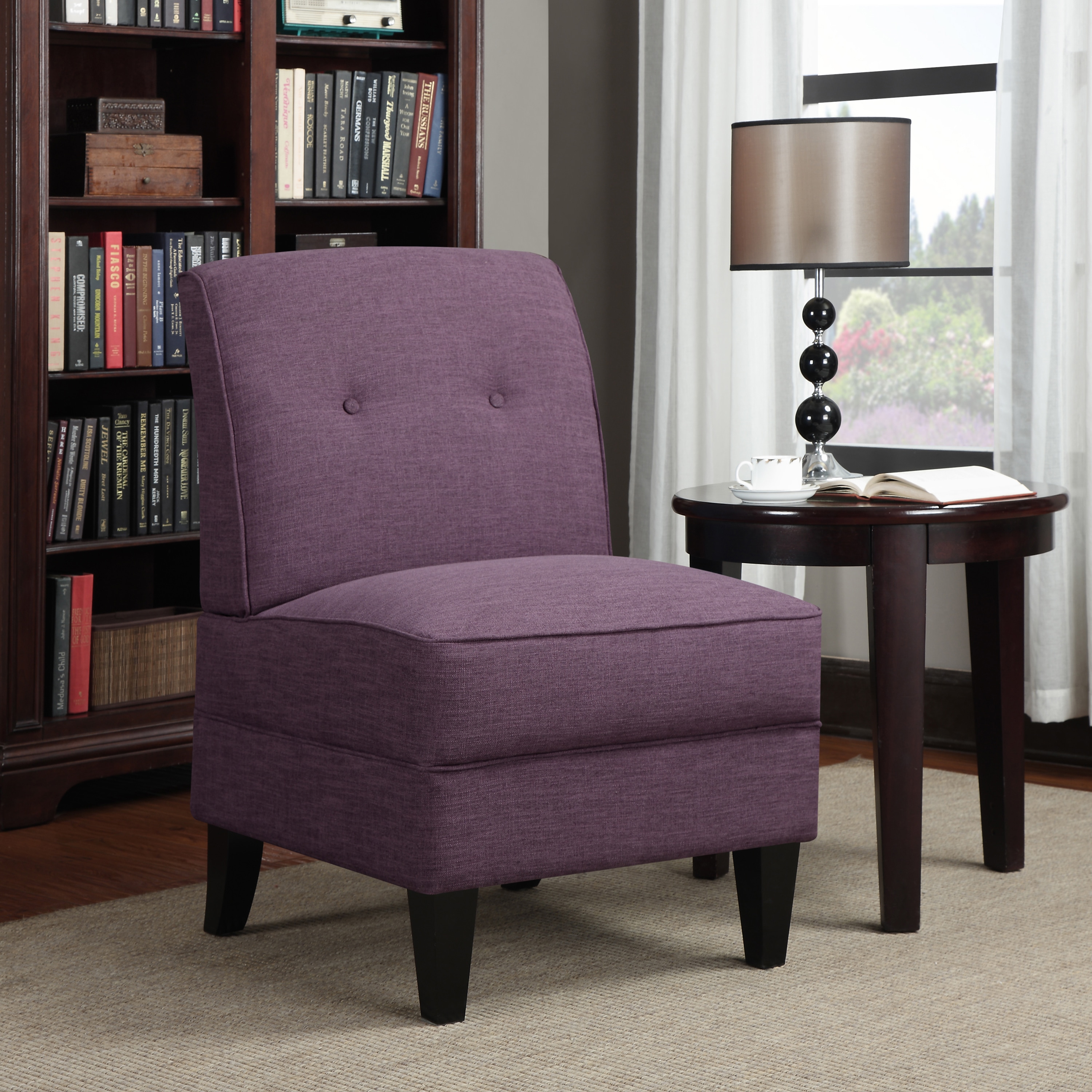 Portfolio Engle Amethyst Purple Linen Armless Chair