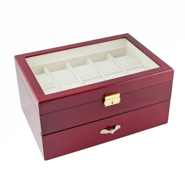 Shop Caddy Bay Collection Glossy Rosewood 20 Watch Storage Case