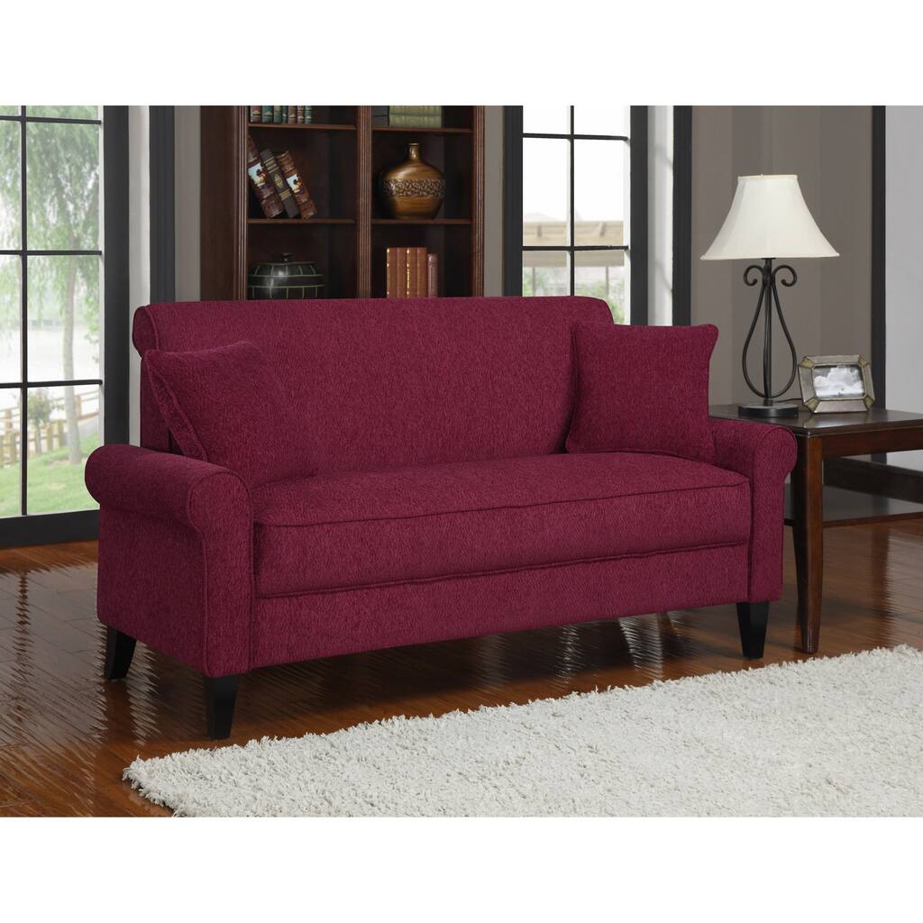 Portfolio Harper Crimson Red Chenille Sofa