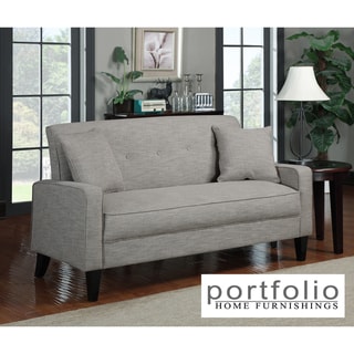 Portfolio Ellie Barley Tan Linen Sofa PORTFOLIO Sofas & Loveseats