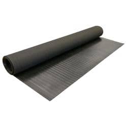 Rubber-Cal Wide Rib Corrugated Rubber Floor Mat 4' x 8' x 3mm Black