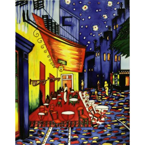 Vincent Van Gogh, 'Cafe Terrace at Night' Hand-painted Trivet/Wall Accent Tile