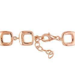 Miadora Rose-plated Silver Synthetic Cat's Eye Link Bracelet