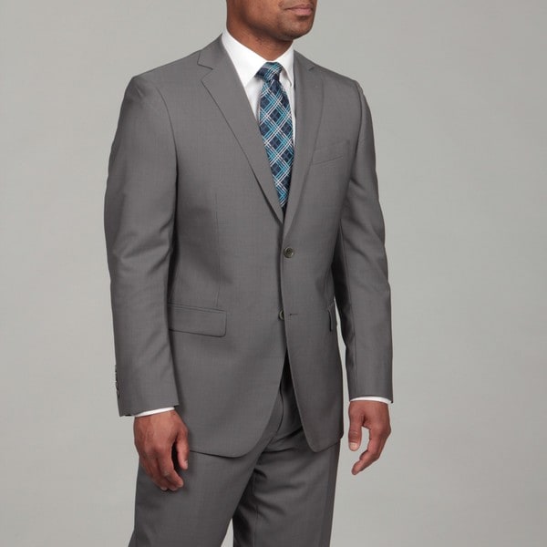 DKNY Men's Grey Tonal Stripe Wool 2 button Suit FINAL SALE DKNY Suits