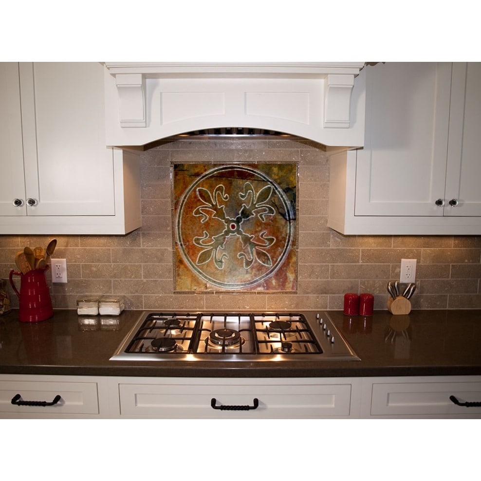 Nouveau Garden Motif Garden Stone Art Tile Today $174.99