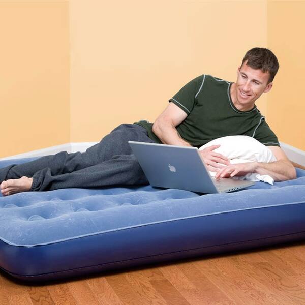 Shop Pure Comfort Full Size Flock Top Air Mattress With Battery