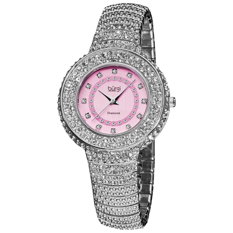 Burgi Women's Diamond and Crystal-Accented Bracelet Watch