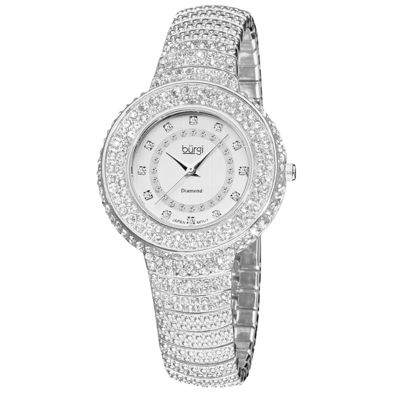Burgi Women's Diamond and Crystal-Accented Bracelet Watch