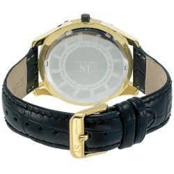 Joshua & Sons Men's Swiss Quartz Diamond Swirl Gold-Tone Watch