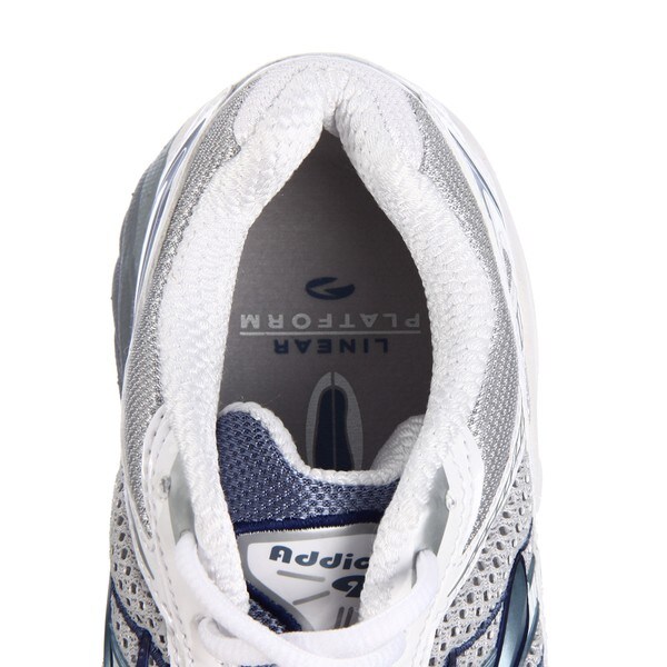 silver athletic shoes