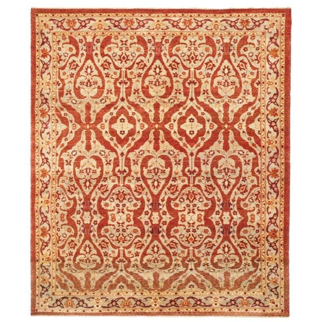 Pakistani Hand knotted Peshawar Taupe Wool Rug (9 x 12)