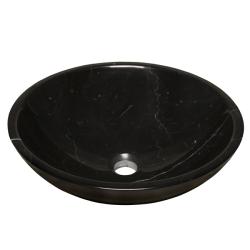 Geyser Nero Marquina Marble Vessel Bathroom Sink