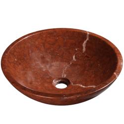 Ticor Geyser Cortex Red Marble Vessel Bathroom Sink