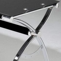 Shop Smoked Tempered Glass L Shaped Computer Desk Overstock