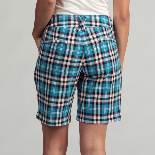 women's plaid bermuda shorts