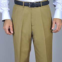 Men's White Single Pleat Pants - 14091631 - Overstock.com Shopping ...