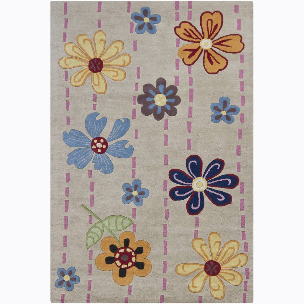 Artist's Loom Hand-tufted Transitional Floral Wool Rug - 3'6 x 5'6