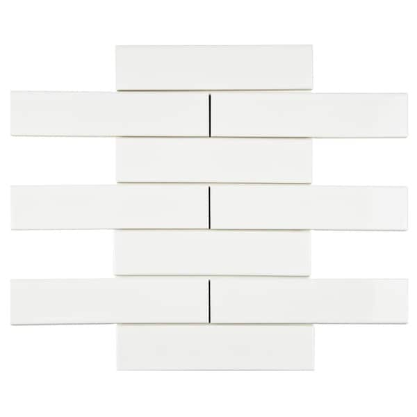 SomerTile 1.75x7.625 inch Victorian Soho Subway White Porcelain Tiles