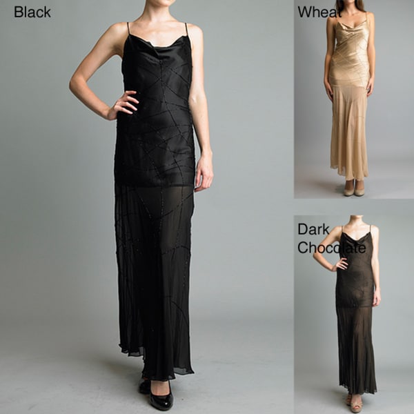 Issue New York Women's Cowl Neck Beaded Dress ISSUE Evening & Formal Dresses