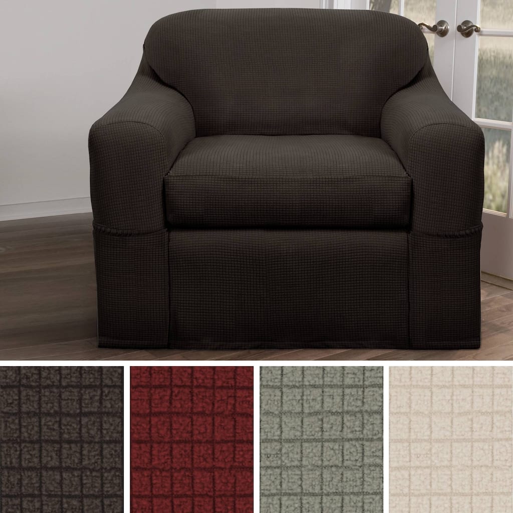 Maytex Reeves Stretch 2 Piece Chair Furniture Cover Slipcover - 34" high/38" deep/32-43" wide - 34" high/38" deep/32-43" wide