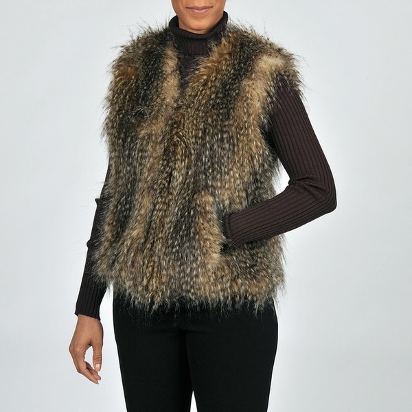 Via Spiga Women's Chic Faux Fur Vest - Free Shipping Today - Overstock ...