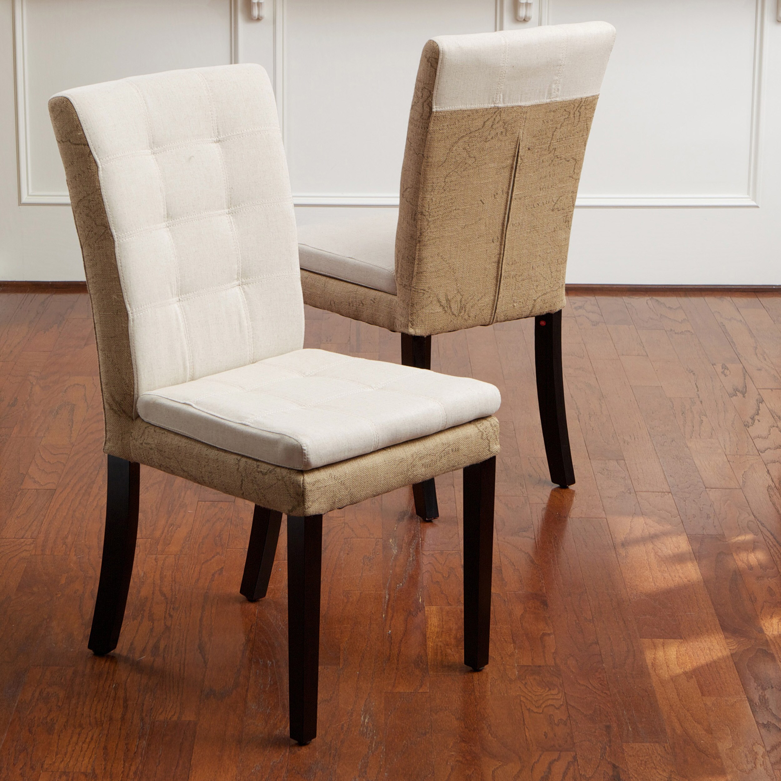 burlap dining chairs