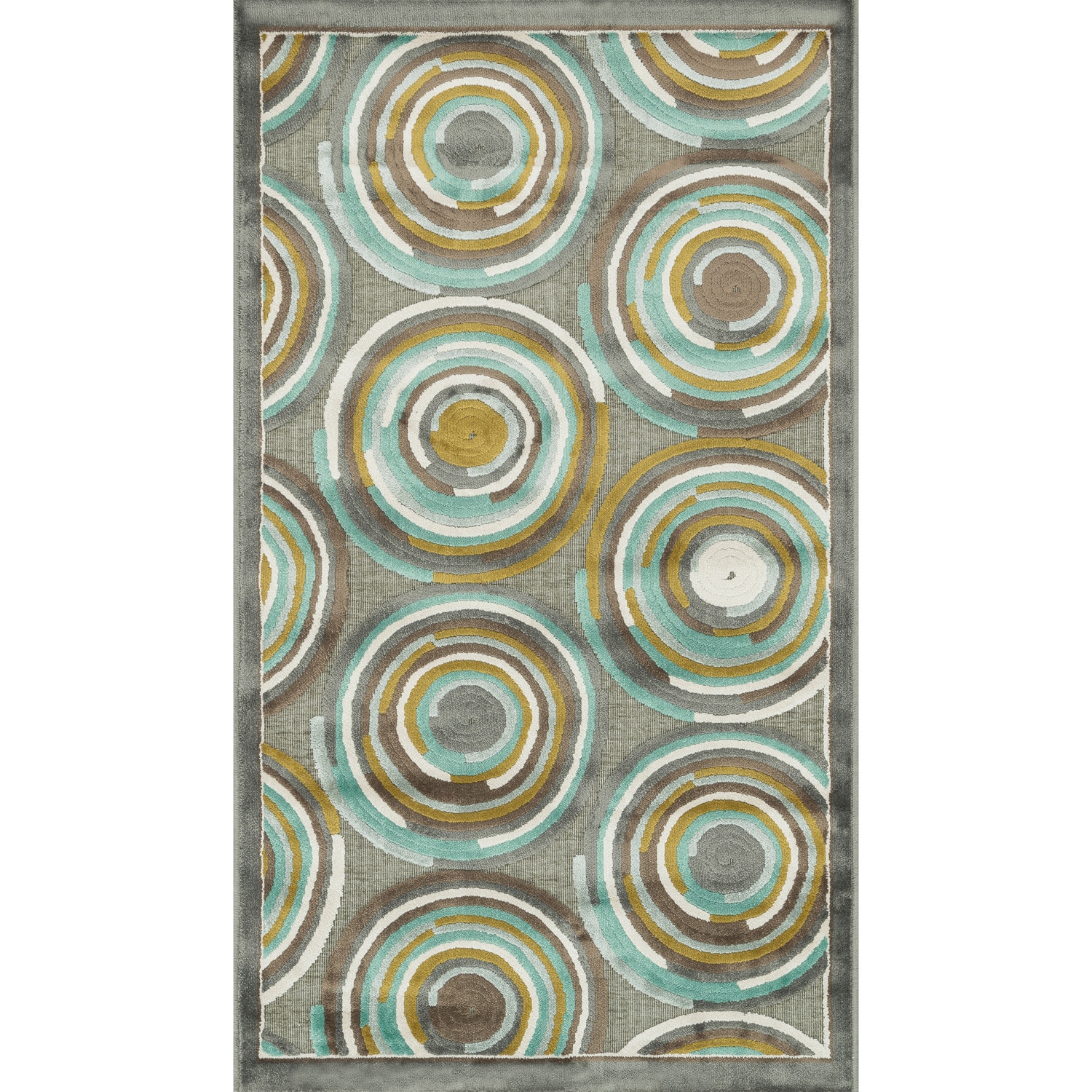 Madison Grey/ Aqua Rug (23 X 39)