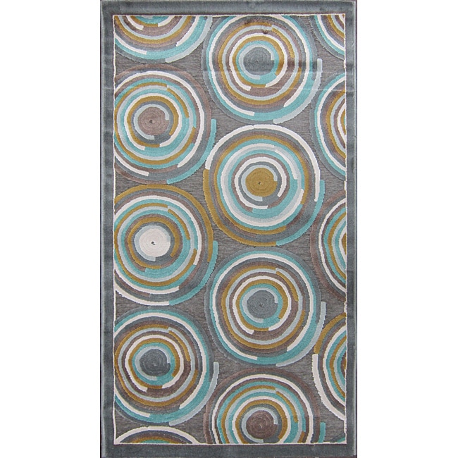 Madison Grey/ Aqua Rug (23 X 39)