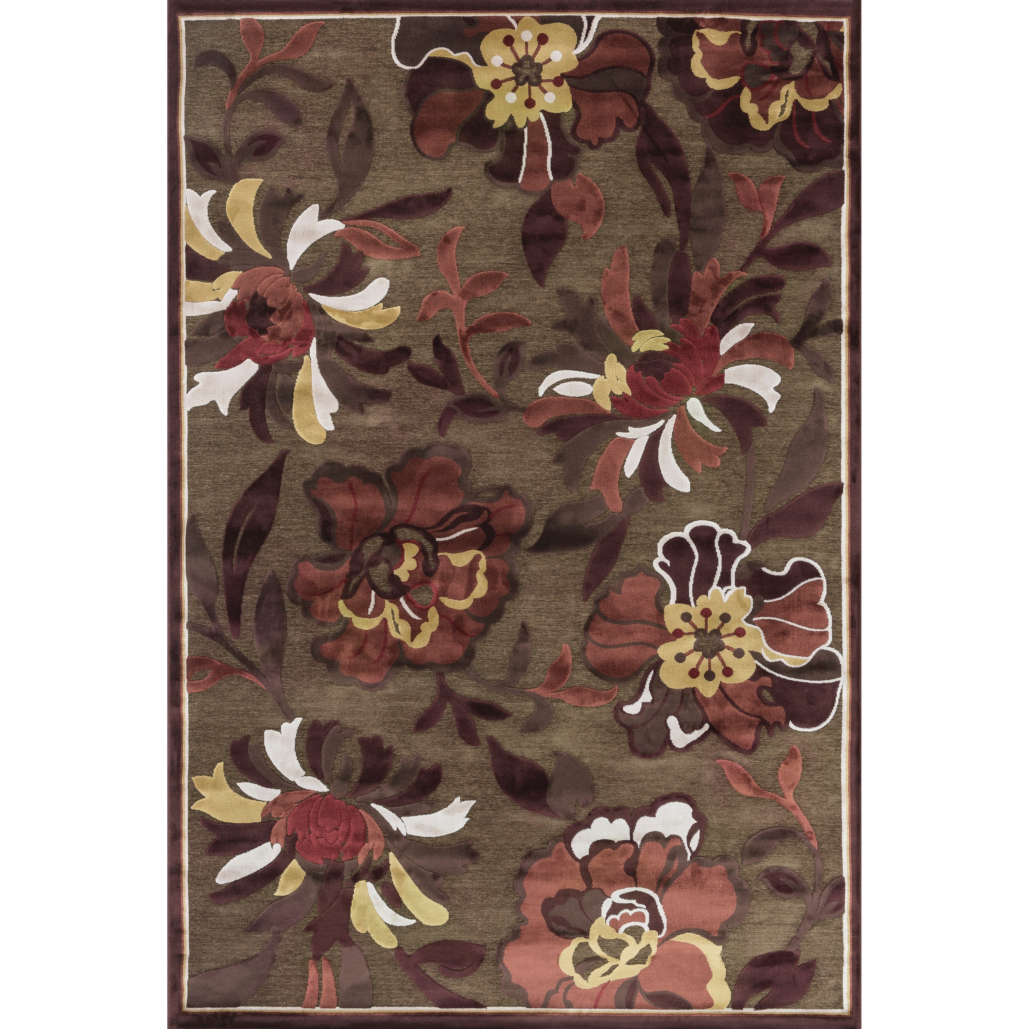 Madison Dark Brown/ Rust Rug (7 X 10 6)