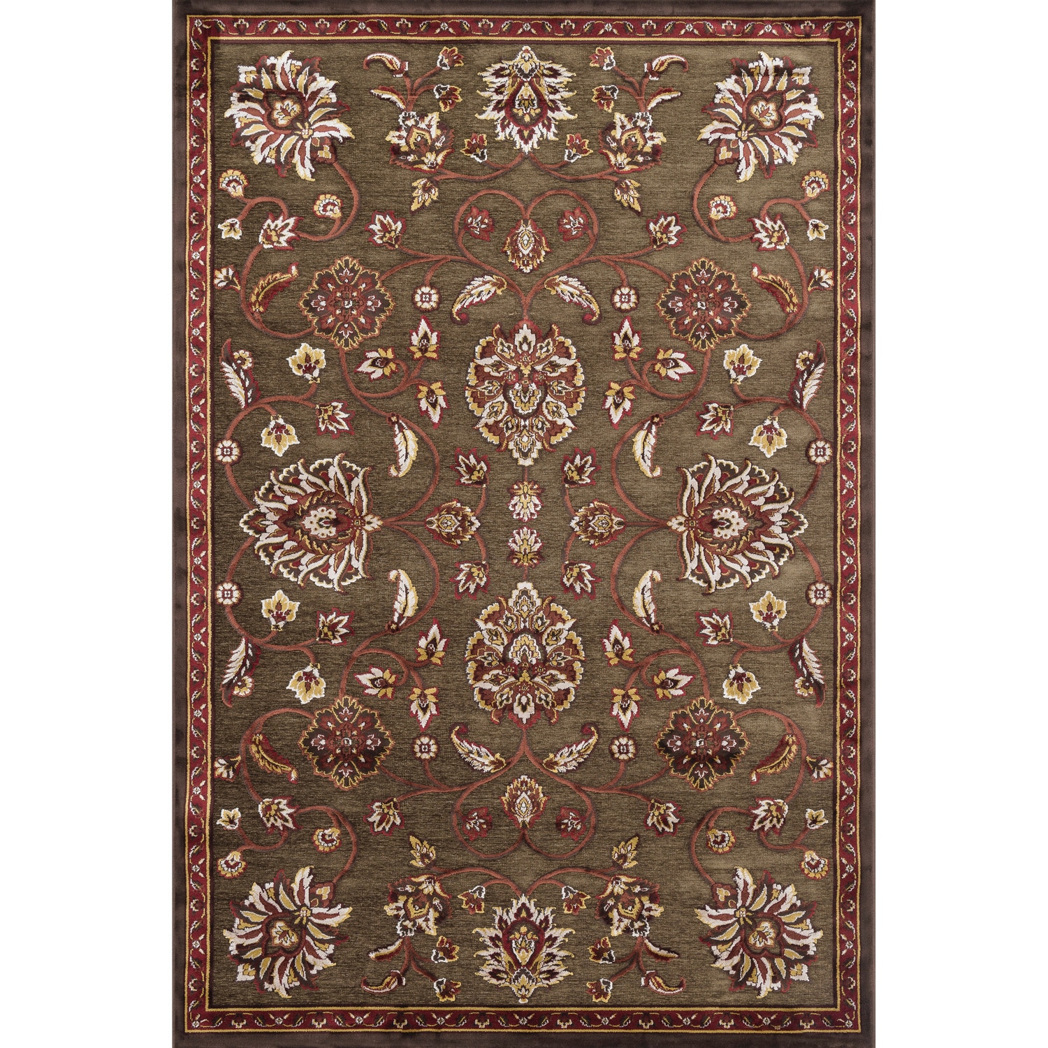 Madison Brown/ Rust Rug (5 3 X 7)