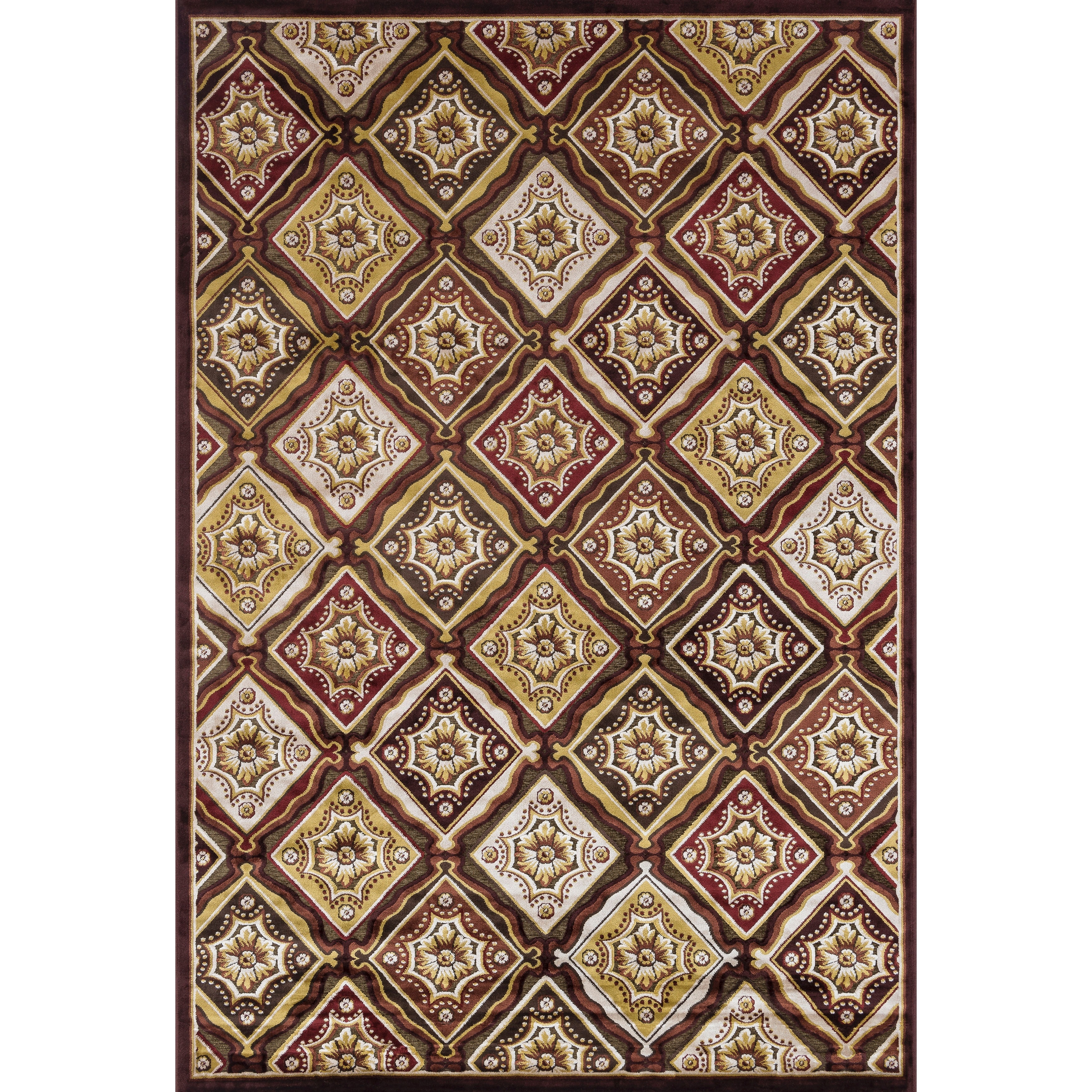 Madison Dark Brown/ Rust Rug (77 X 106)