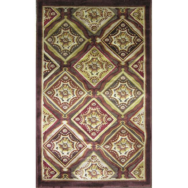 Madison Dark Brown/ Rust Rug (77 X 106)