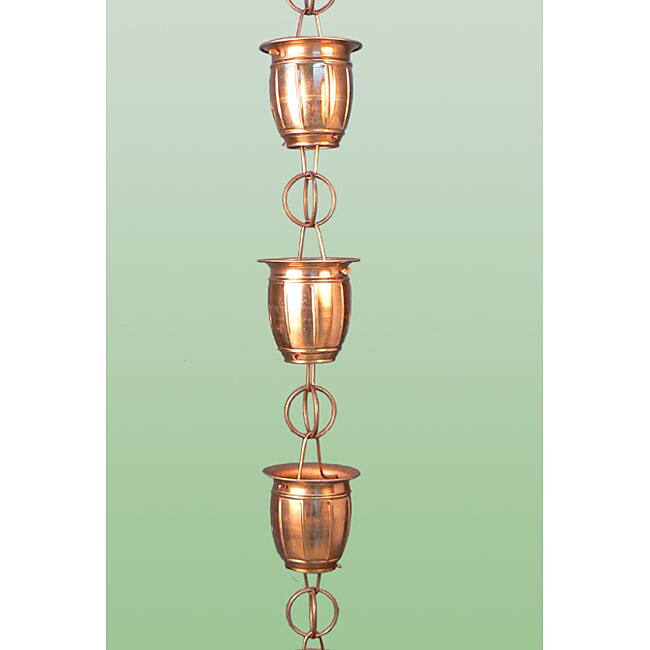 Monarch Pure Copper Midori Rain Chain 8.5 Ft Inclusive of Installation Hanger
