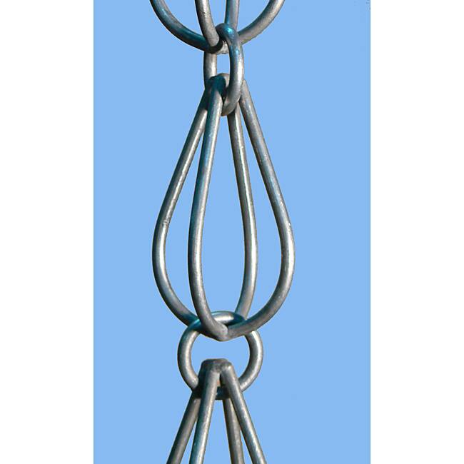 Monarch Aluminum Teardrop Rain Chain 8.5-Foot Inclusive of Cross Bar For Installation