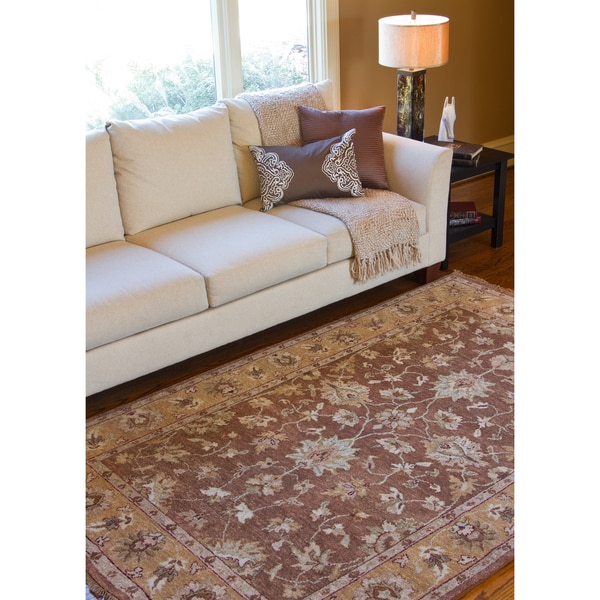 Hand-knotted Brown Estate Hand-spun New Zealand Wool Area Rug - 2' x 3'