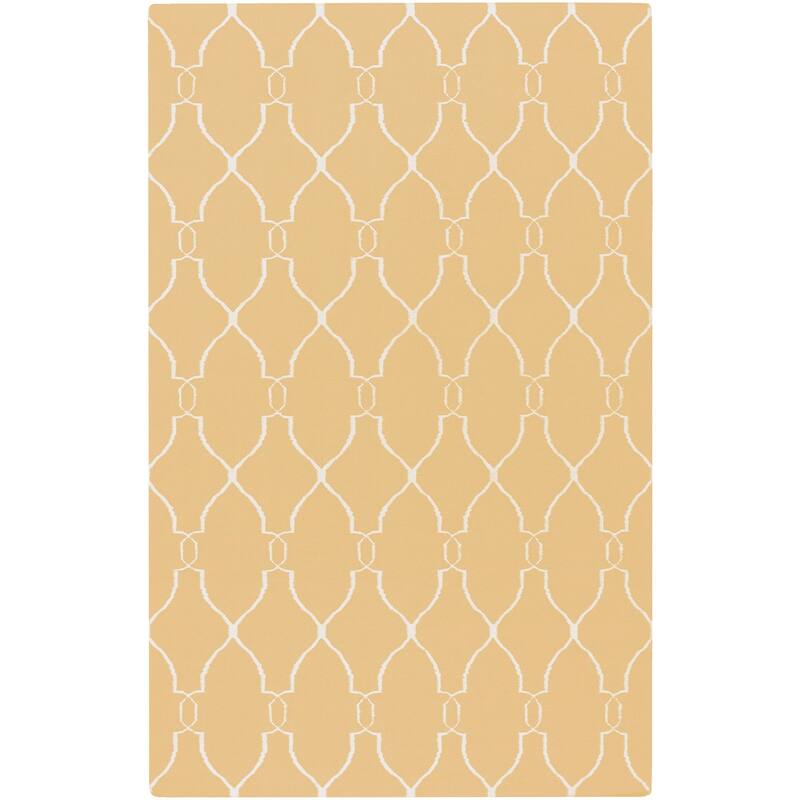 Hand-woven Min Sunflower Yellow Flatweave Wool Area Rug - 3'6" x 5'6" - 3'6" x 5'6" - 3'6" x 5'6" - Yellow