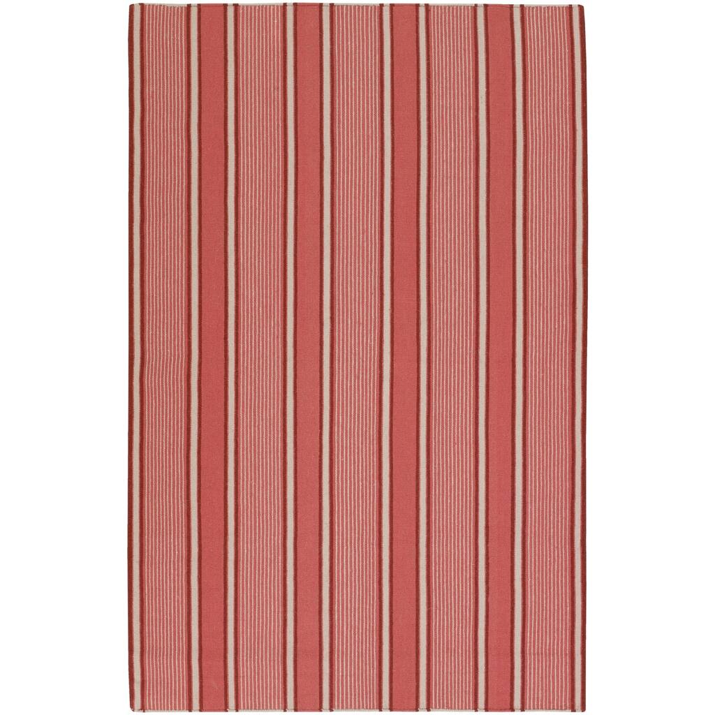 Hand-woven Coral Hokkien Wool Area Rug - 8' x 11'