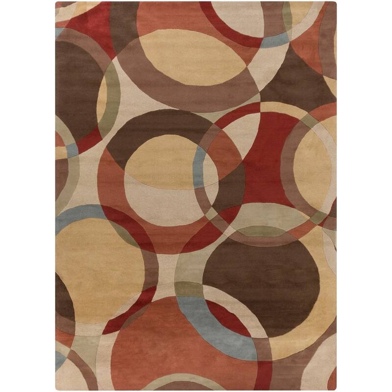Mayflower Handmade Modern Circles Wool Area Rug