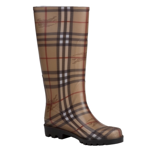 Burberry 3201797 Haymarket Check Rubber Rain Boots  